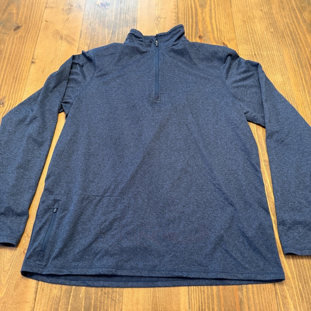 Quince 1/4‎ Zip Top Mens Medium Blue Flowknit Performance Activewear